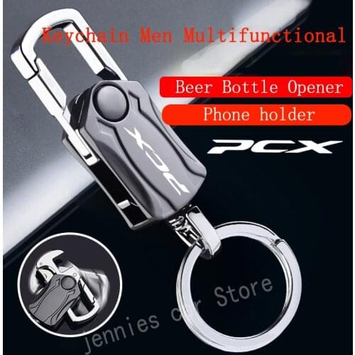 Multifunctional metal keychain key ring bottle opener for 150 honda pcx 125 2019 2018 2017 2020 2021 accessories