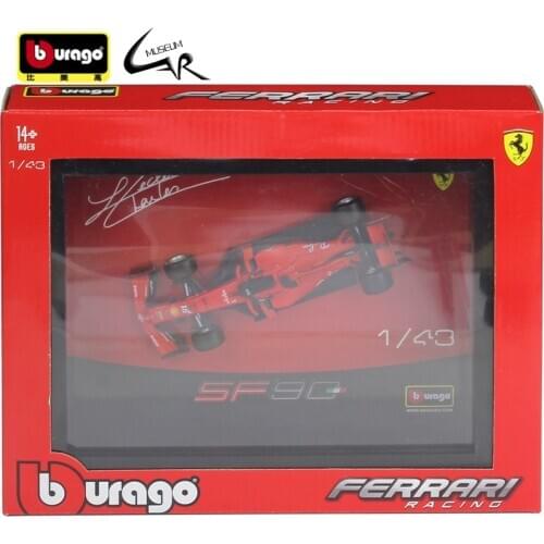 Bburago 1:43 Model Car Simulation Alloy F1 Racing 2019 SF90 W10 Simulation Alloy Racing Model Photo Frame Version