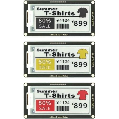 2.9" 2.9 Inch Epaper Module E-paper E-Ink EInk Display Screen SPI Support For Arduino UNO STM32 Raspberry PI ESP32