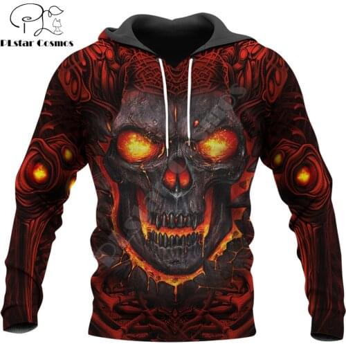 Skull flame 3D All Over Printed Mens Autumn Hoodie Sweatshirt Unisex Streetwear Casual Zip Jacket Halloween Pullover KJ656
