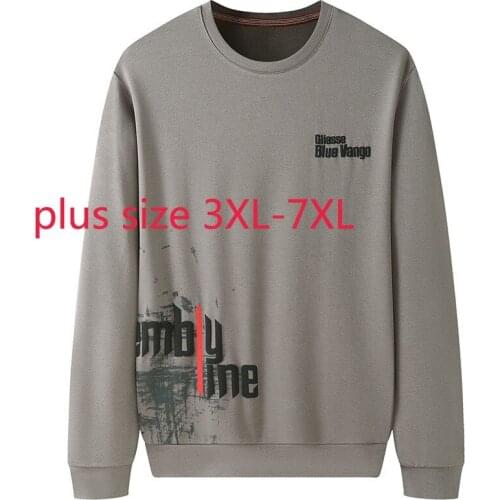 New Arrival Fashion Super Large Men Spring And Autumn Youth Printed Sweatshirt Plus Size 3XL 4XL 5XL 6XL 7XL