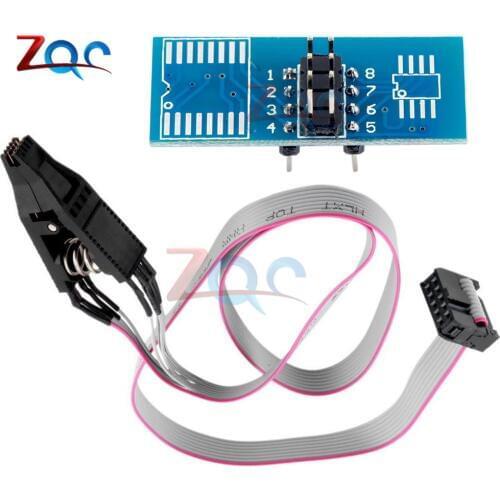 SOIC8 SOP8 DIP8 Format Flash Chip IC Test Clips Socket Adpter BIOS 24 25 93 USB Programmer Programable TL866CS TL866A EZP2010