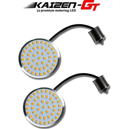 Bullet Style 1156 48-SMD Amber LED Turn Signal Light Bulbs For Harley Davidson Softail Dyna Sportster Road Glide Motorcycles