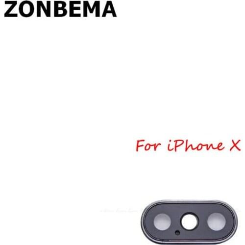 ZONBEMA 50pcs Rear Back Camera Glass Lens Ring Bezel Cover Holder Frame For iPhone X 8 Plus Replacement Parts
