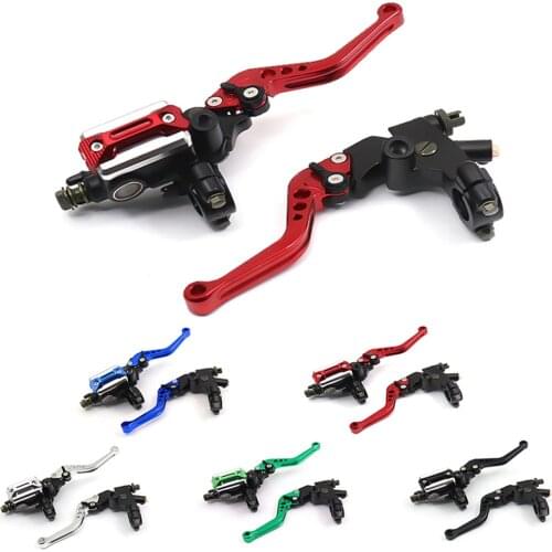 7/8 22cm Motorcycle Handlebar Lever Master Cylinder Levers Hydraulic Brake Pump Clutch Handle Reservoir Set For HONDA Yamaha