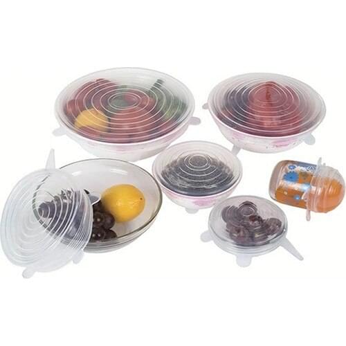 SAMPURCHASE HOME Silicone Stretch Cover 6-Piece Cookware Bonnet