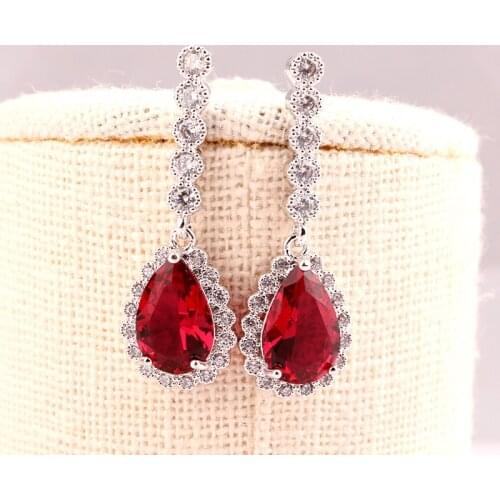 Copper Water Drop AAA Set Zircon Earrings For Women 2020 Trend Korean Style S925 Silver Needle Lavish Dinner Wedding Earrings