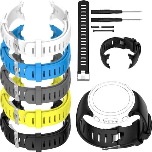 Soft Silicone Replacement Watch Band Watch Strap Wristband For Suunto D4 D4i Novo Dive Computer Watch Accessories With Tool