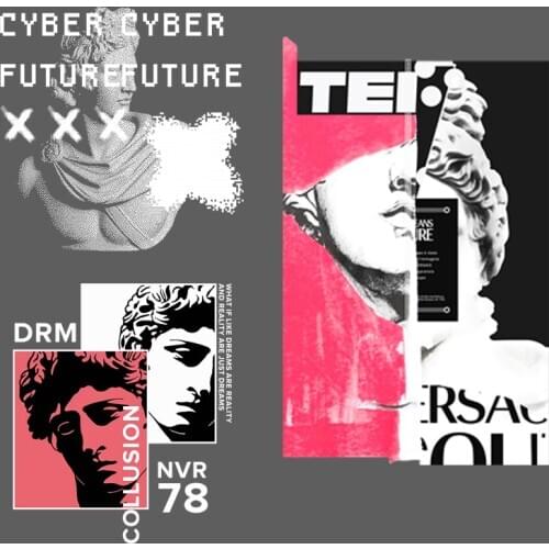 Trending European Famous Portrait Sculpture Patterns On Clothes Applique Decor Cap Bright Badge Accessory Patch