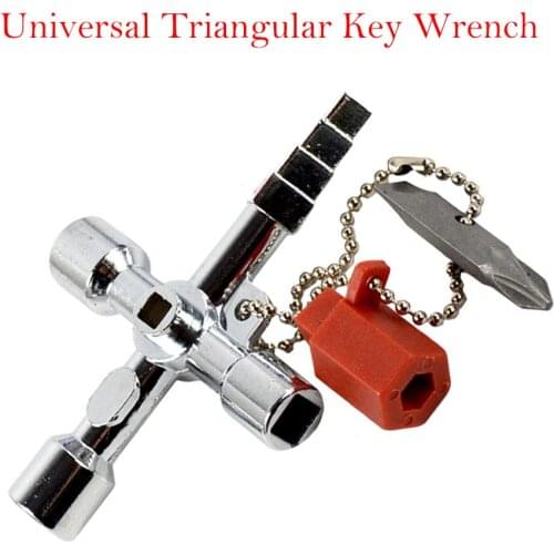 Triangular Key Wrench Silver Cross Shape Portable Hand Tools For Unboxing Open Doors Windows