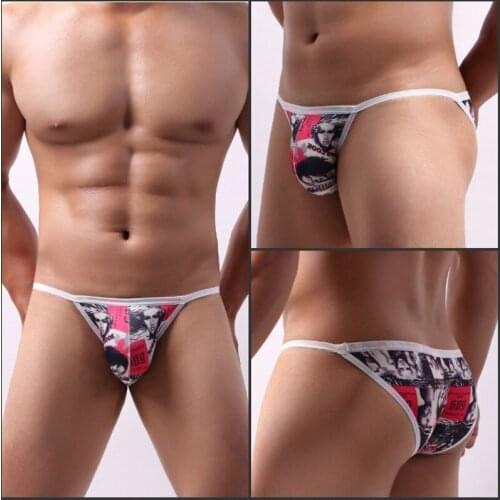 Mens Panties Sexy Underwear Jockstrap Thong Men Printing Briefs Set Strap Large Size Male Shorts Lingerie G String Sissy Gay