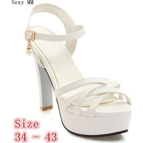 Summer Pumps Women High Heels Party Wedding Shoes Platform Gladiator Sandals Woman High Heel Shoes Plus Size 34 - 40 41 42 43