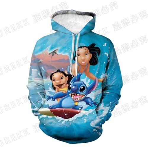Anime Lilo & Stitch 3D Print Streetwear Boy Girl Children Hoodie Fashion Mens Clothing Spring Autumn Male Sweatshirt
