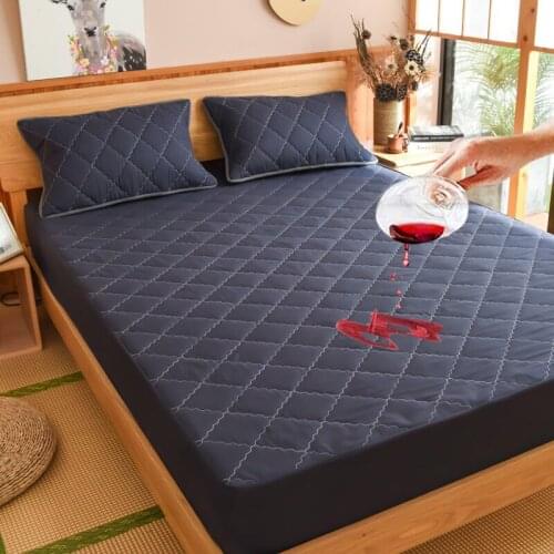 Waterproof Mattress Cover Quilted Embossed bed sheet Printed Comfortable Mattress Protector Bed Fitted Sheet Wetting Breathable