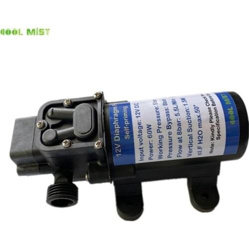 M134 Garden 60W Electric High Pressure 0.8Mpa Water Pump 12V 5.5/min Water Film Pump for Mist Cooling System and Car Washer