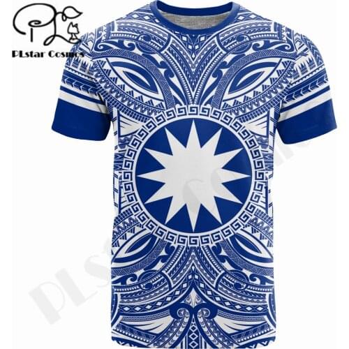 PLstar Cosmos Summer Newfashion Nauru Tattoo Tribal Unique Art T-Shirt Men/Women Casual Short Sleeve O-Neck Tee Tops Style-1