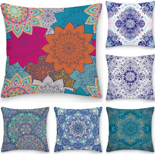 Bohemian Pillowcase Decorative Sofa Cushion Case Bed Pillow Cover Home Decor Car Cushion Cover Mandala Flower Pillow Case