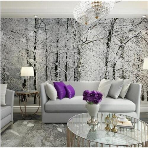 Winter Snow Branches Tree Wallpaper Photo Mural Wallpapers for Living Room TV Background 3D Wall Paper Murals Custom Any Size