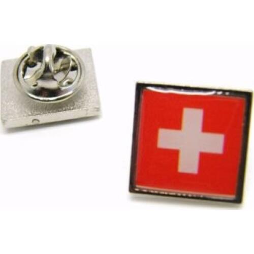 Custom button badges pin High quality and low price Switzerland Swiss Flag Lapel Pin Badge cheap custom metal badge pin button