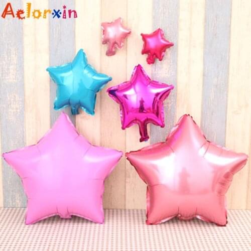 10Pcs/Lot Pentagram Shape Foil Balloons Happy Birthday Decoration Balloons Foil Ballons Birthday Party Decorations