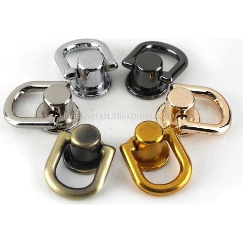 10pcs Metal Bag Side Anchor Gusset Hanger Clamps Bag Side Edge Anchor Link Hardware with D Rings for Small Bag Purse
