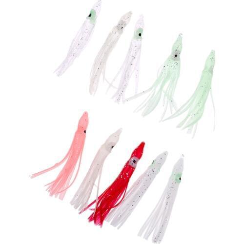 10 Pieces Soft Squid Lure Baits Octopus Squid Skirt Lure Sea Fishing Tackle Perfect Design can Increase Your Catches