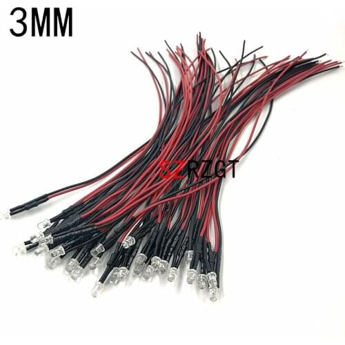 10pcs lot 20cm Pre Wired 3mm 5mm LED Light Lamp Bulb Prewired Emitting Diodes For DIY Home Decoration DC12V