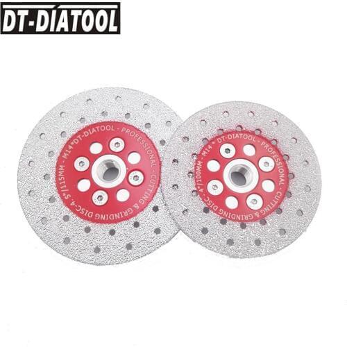 2pcs Premium Quality Double Sided Vacuum Brazed Diamond Cutting disc Grinding wheel M14 Thread saw blades for marble granite