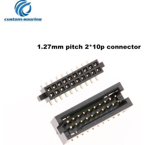 50pc PCB connector 1.27mm 2*10p Header socket Connector 1.27mm Free shipping