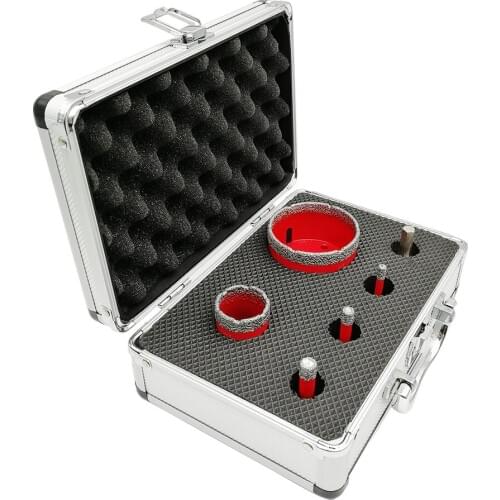 SHDIATOOL 1set M14 Vacuum Brazed Diamond Drill Core Bits Box Dia 6/8/10/35/68mm Granite Marble Ceramic Hole Saw & Hex Adapter