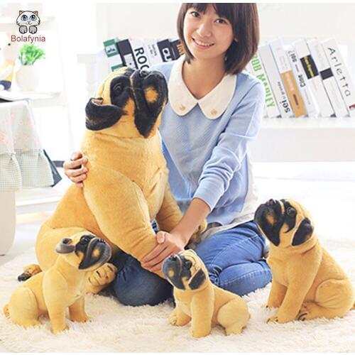 BOLAFYNIA Children Plush Stuffed Toy Baby Kids Toy for Christmas Birthday gift Pug dog simulation animals