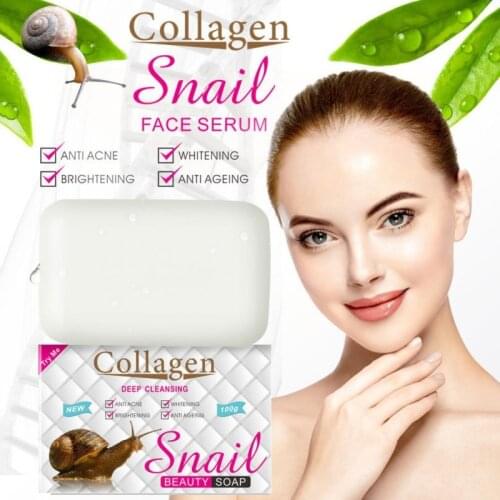 Snail Collagen Eliminates Wrinkles Essence Soap Remove Acne Scar Anti Aging Whitening Face Care Cleansing Soap