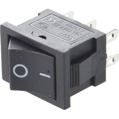 GTBL 10pcs AC 6A/250V 10A/125V 6 Pin DPDT ON/ON 2 Position Snap in Boat Rocker Switch