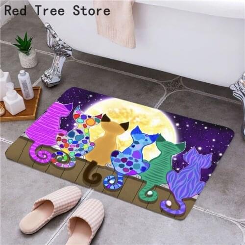 Door Mat 3D Printing Animal Design Cat Pets Kitchen Carpet Indoor Entrance Floor Bathroom Cover Living Room Non Slip Fabric Mats