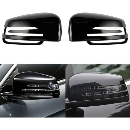 Pair Side Wing Mirror Cover Cap For Mercedes Benz A B C E S CLA GLA GLK Class W176 W246 W212 W204 C117 X156 X204 W221 C218