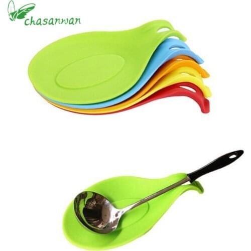 1Pc Kitchen Accessories Small Silicone Spoon Mat,Spatula European Style Spoon Pad for Kitchen Gadget Kitchen Goods Kitchen Tools