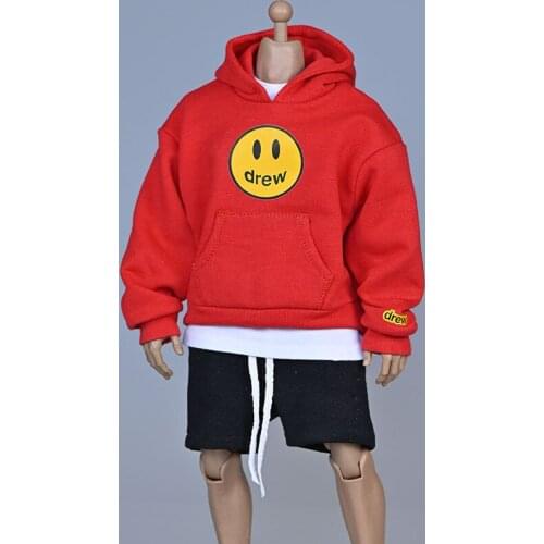 1/6 Scale Male Soldiers Fashion Hooded Smiley Sweater Clothes Loose Model For 12'' Action Figure Body DIY Accessories