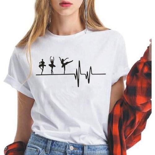 Fashion Ballet Printed Women T-shirt Summer Short Sleeve Women Shirt Tee Shirt Femme Plus Size Hipster Casual T Shirt Women Tops
