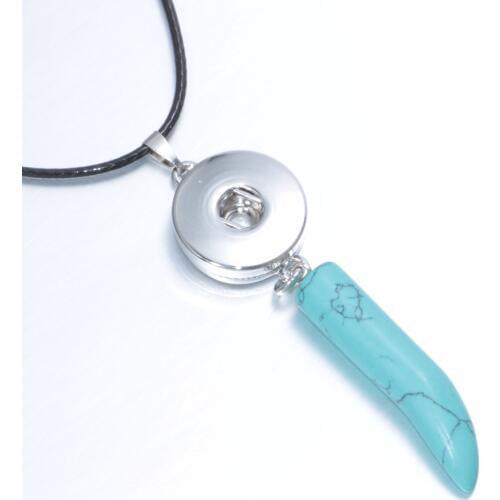 Fashion Charms Natural Stone Crescent Shape Pendant Necklace Snap Jewelry fit 18mm Snap Button DZ0119i