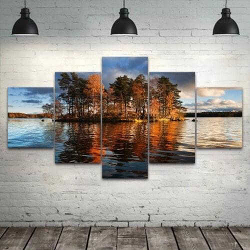 Modular 5 Panel Mangrove Pictures Hd Prints Island Canvas Paintings Wall Art Landscape Poster Home Decor For Living Room Frame