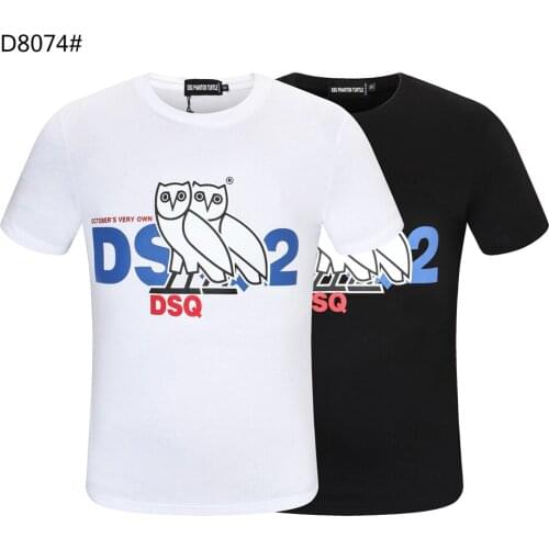 DSQ PHANTOM TURTLE Mens Short Sleeve Logo Series Graphic T-Shirt Men Fashion Print Cotton Tees Breathable Quality Tops D8074