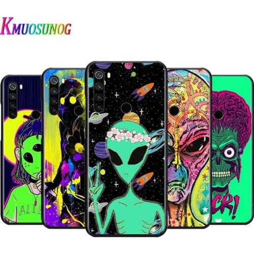 Funny Alien For Xiaomi Redmi Note 4 4X 5 5A 6 7 8 8T 9S/T 10 10S 5G Global version Por Max Black Silicone Soft Phone Case