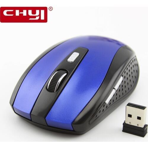 CHYI Wireless Mouse Ergonomic 2.4Ghz 1600DPI USB2.0 Receiver Mice For PC Laptop Desktop Raton inalambrico Power by 2*AAA Battery