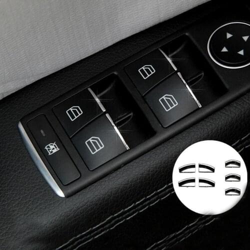 For Mercedes CLA GLA Class W176 W246 C117 X156 Door Stickers Car Cover Lift Button Styling Accessories ABS Trim Chrome