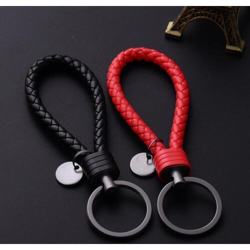 Very cheap pu Leather bulk Keychain Keyring black women auto Car Key Chains brelok gifts online sale