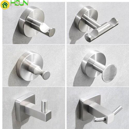 Stainless Steel Wall Hook for Bathroom Kitchen Coat Hook Towel Hooks for Shower Circle SUS304 Cloth Hook Bathroom Hanger
