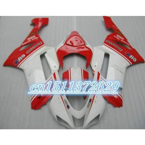 Dor-molding fairings bodywork for Kawasaki ZX-6R 07 08 red white ninja 636 zx6r 2007 2008 full fairing kit D