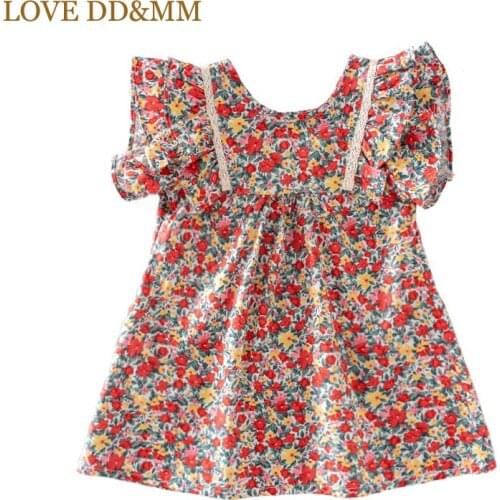LOVE DD&MM Girls Clothing Dresses 2021 Summer New Girl Fashion Flower Color Dress For Kids Sweet Costume
