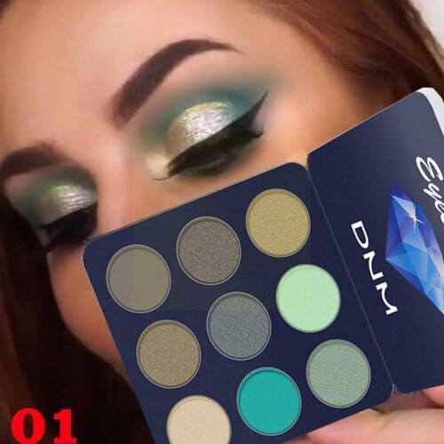 9 Colors Pearlescent Matte Eyeshadow Palette Diamond Shimmer Cosmetic Powder Waterproof Eye Lasting Shadow Sparkle Glitter X9Z7