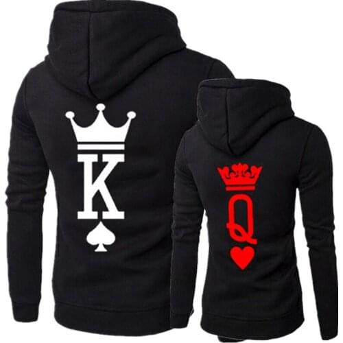 Couple Sweatshirt New Style Sexy Casual Letter Women Hoodies UEEN KING Print Hooded Long Sleeve